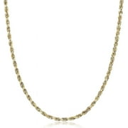 PORI JEWELERS 14K Gold Diamond-Cut Rope Chain Necklace for Adults, 16"–30", Various Widths
