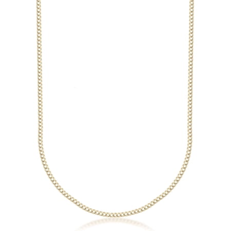 PORI JEWELERS 14K Yellow Gold 2.5MM Cuban/Curb Chain Necklace - Made In Italy