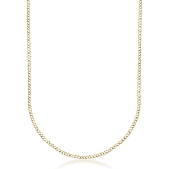PORI JEWELERS 14K Yellow Gold 2.5MM Cuban/Curb Chain Necklace - Made In Italy
