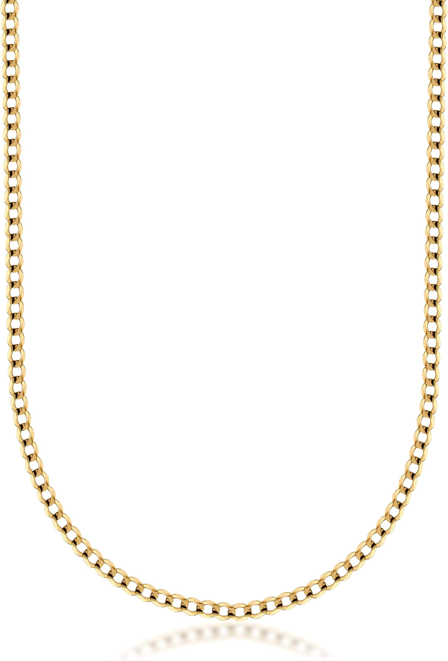 PORI JEWELERS 14K Yellow Gold 3.5MM Cuban/Curb Chain Necklace - Made In Italy