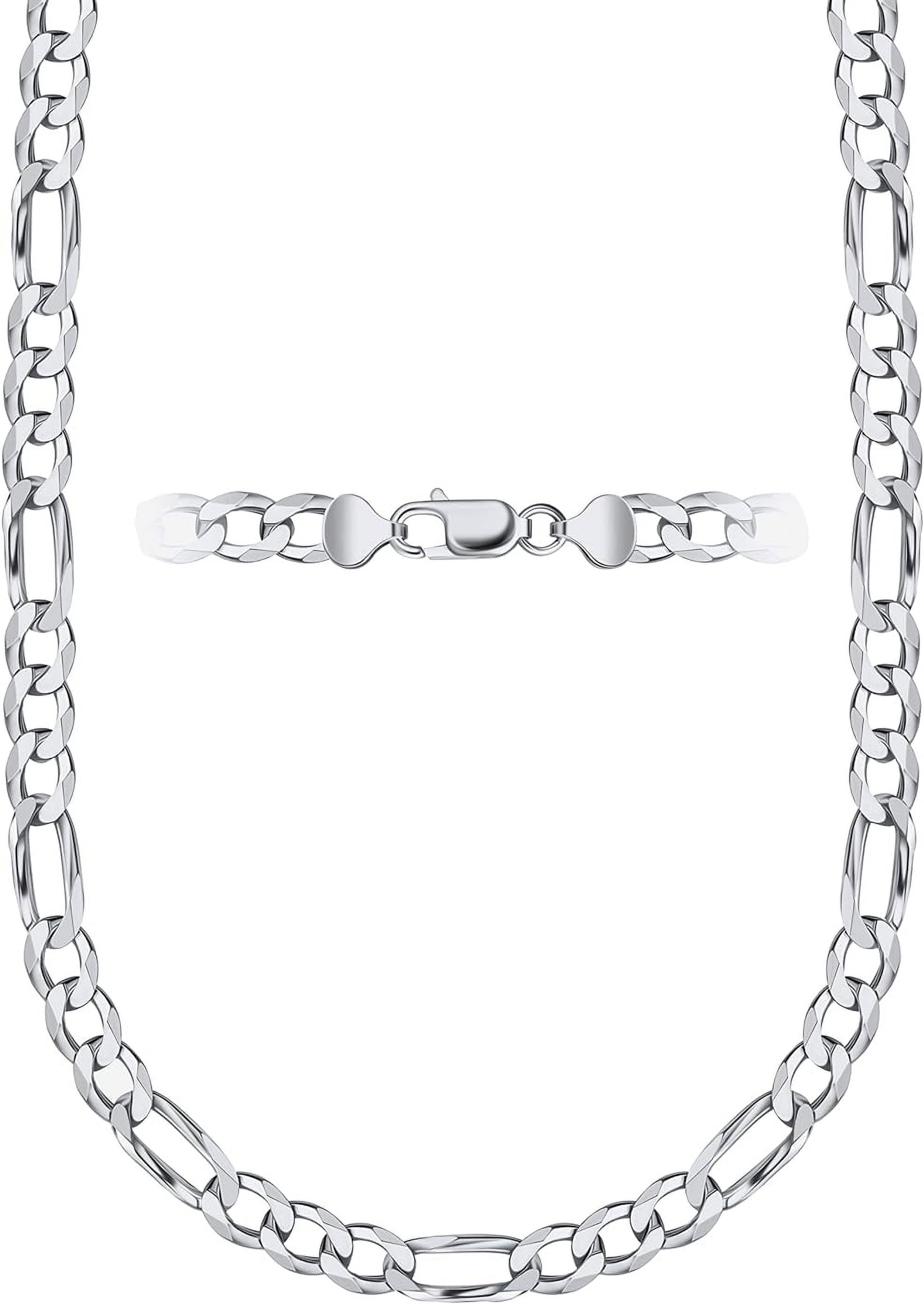 PORI JEWELERS 925 Sterling Silver 2.5mm Figaro Link Chain Necklace - Made In Italy - Lobster Claw Closure