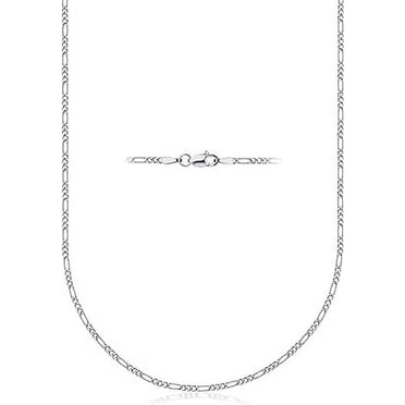 Sterling Silver 3mm Figaro Chain Necklace Or Bracelet - Lobster Clasp - Made In Italy