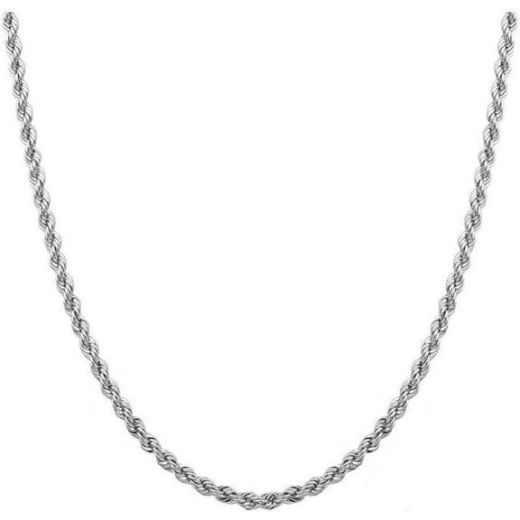 PORI JEWELERS Sterling Silver 1.4mm diamond cut rope chain necklace- Made In Italy
