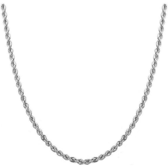 PORI JEWELERS Sterling Silver 1.4mm diamond cut rope chain necklace- Made In Italy