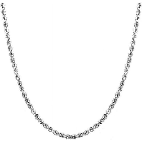 PORI JEWELERS Sterling Silver 1.4mm diamond cut rope chain necklace- Made In Italy