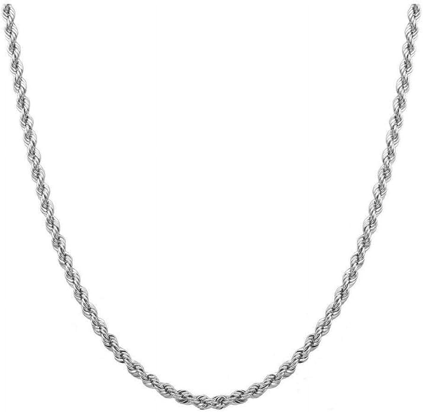 PORI JEWELERS Sterling Silver 2.8mm diamond cut rope chain necklace- Made In Italy