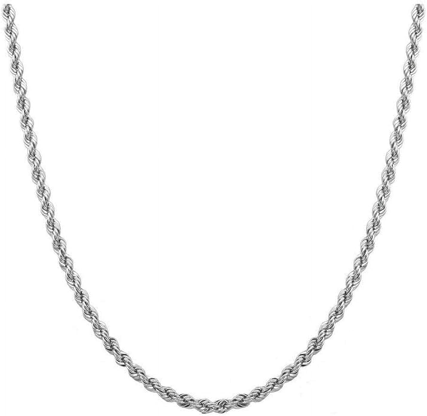 PORI JEWELERS Sterling Silver 3.7mm diamond cut rope chain necklace- Made In Italy