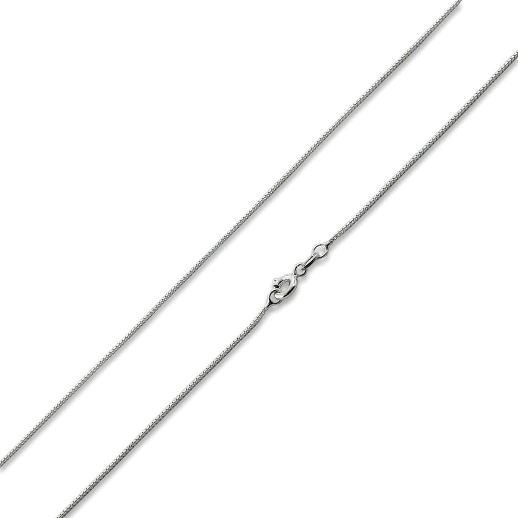 PORI JEWELERS Unisex Adults Sterling Silver 0.8mm Box Chain Necklace, 24-Inch – Polished Finish