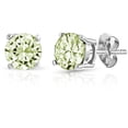 thumbnail image 1 of Pori Jewelers Round Peridot Gemstone Sterling Silver Stud Earrings, 1 of 3