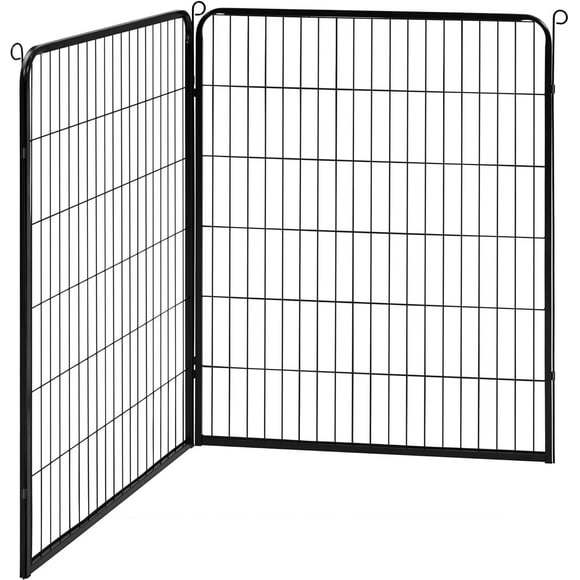 PORJG40in x 5.3ft Decorative Garden Fence Rustproof Folding Fencing Landscape Patio Flower Bed Animal Barrier Border for Dog Outdoor Fences Black