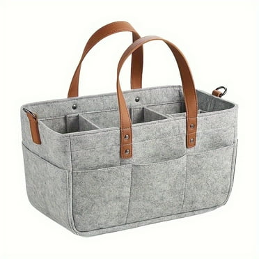 PORK Car Organizer Felt Tote Bag  Fashionable Storage Caddy  Collapsible Diaper Wet Toys Miscellany Maternity Essentials Makeup Travel Multifunctional Portable Bag Gift