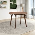 thumbnail image 1 of PORKISS 42" Round Dining Table for 4-6 People, Sturdy Farmhouse Wooden Kitchen Table, Coffee Table with Solid Wood Legs, Perfect for Dining Room, Kitchen, Living Room, Apartment, Walnut, 1 of 6