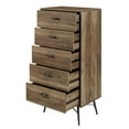 thumbnail image 1 of PORKISS 5 Drawer Dresser, Spacious Chest of Drawers, Vertical Dresser, Vintage Dresser Organizer Storage Cabinet for Bedroom, Closet, Hallway, Rustic Walnut, 1 of 13