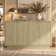 thumbnail image 1 of PORKISS 55.1" Fluted Sideboard, Modern Wood Buffet Cabinet with Storage, Accent Cabinet with Adjustable Shelves for Dining Room, Living Room & Entryway, Wood, 1 of 6