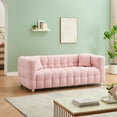 thumbnail image 1 of PORKISS 80" Sofa Couch for Living Room, Comfy Teddy Fleece Extra Deep Seat Couches with 2 Comfortable Pillows, Pink, 1 of 8