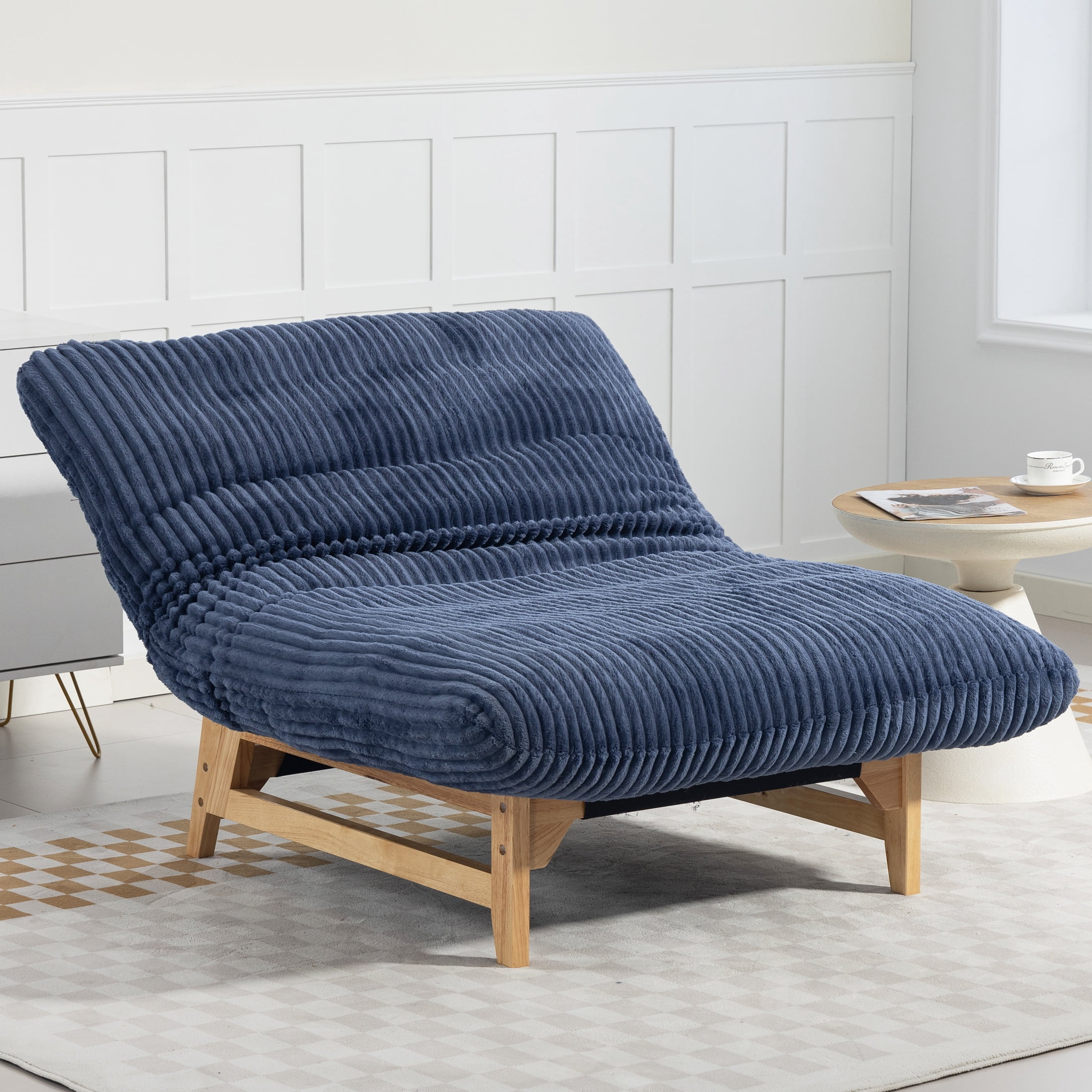PORKISS Bean Bag Chair for Adults, Comfy Sofa Bean Bag Couch Lounge Soft Corduroy Material Furniture Gift High-Quality Lazy Sofa, Casual Single Sofa, Blue