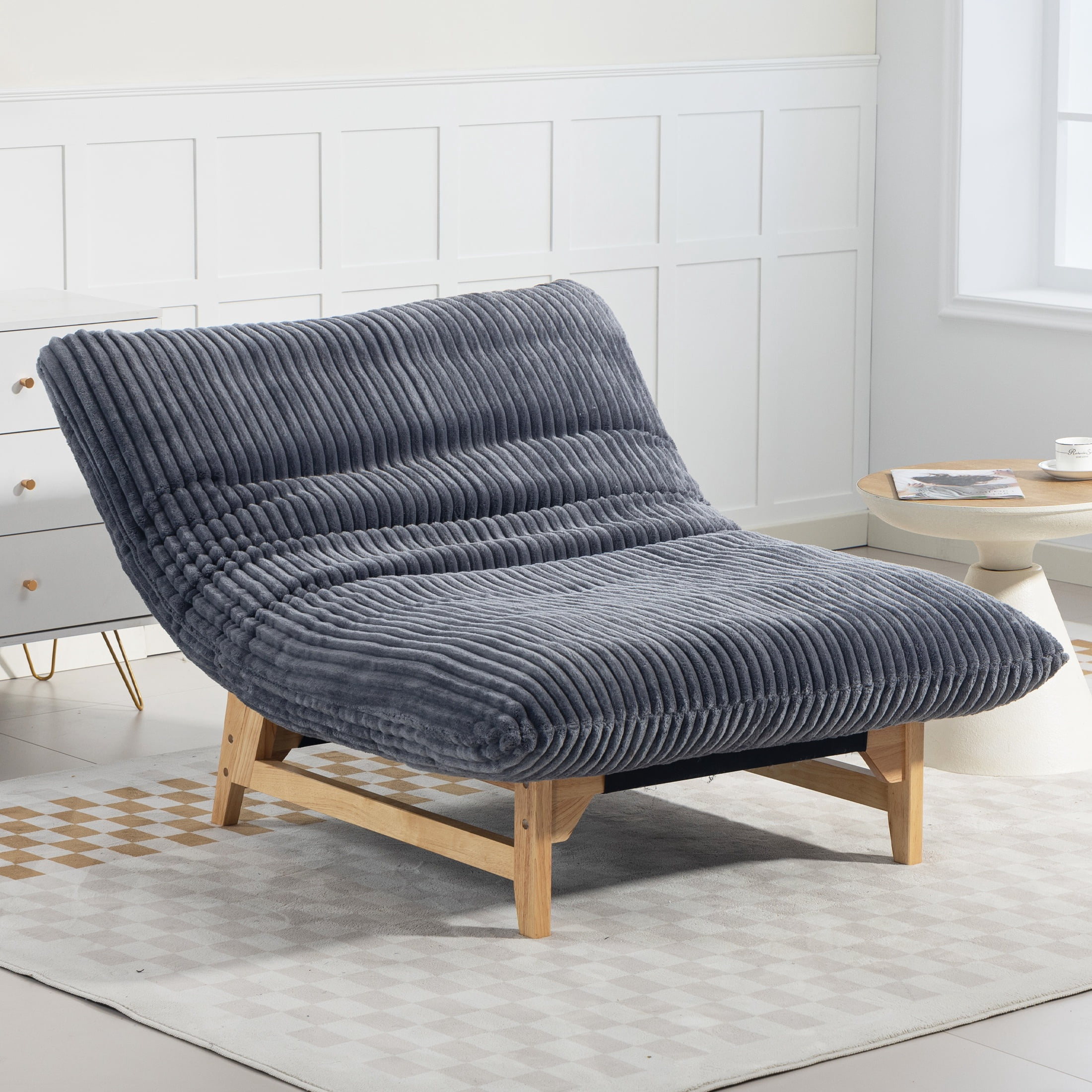 PORKISS Bean Bag Chair for Adults, Comfy Sofa Bean Bag Couch Lounge Soft Corduroy Material Furniture Gift High-Quality Lazy Sofa, Casual Single Sofa, Dark Grey