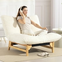 PORKISS Bean Bag Chair for Adults, Comfy Sofa Bean Bag Couch Lounge Soft Corduroy Material Furniture Gift High-Quality Lazy Sofa, Casual Single Sofa, Off White