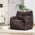 thumbnail image 1 of PORKISS Bean Bag Chairs, Soft Tufted Foam Lazy Sofa with Corduroy Fabric for Dorm Bedroom Living Room, Single Leisure Accent Sofa Chair for Adults Teens, Brown, 1 of 13