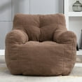 thumbnail image 1 of PORKISS Bean Bag Chair for Teens & Kids, Soft Foam Lazy Sofa with Teddy Fabric, Single Leisure Sofa Chair for Dorm Bedroom Living Room, Brown, 1 of 10