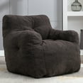 thumbnail image 1 of PORKISS Bean Bag Chair for Teens & Kids, Soft Foam Lazy Sofa with Teddy Fabric, Single Leisure Sofa Chair for Dorm Bedroom Living Room, Dark Gray, 1 of 10