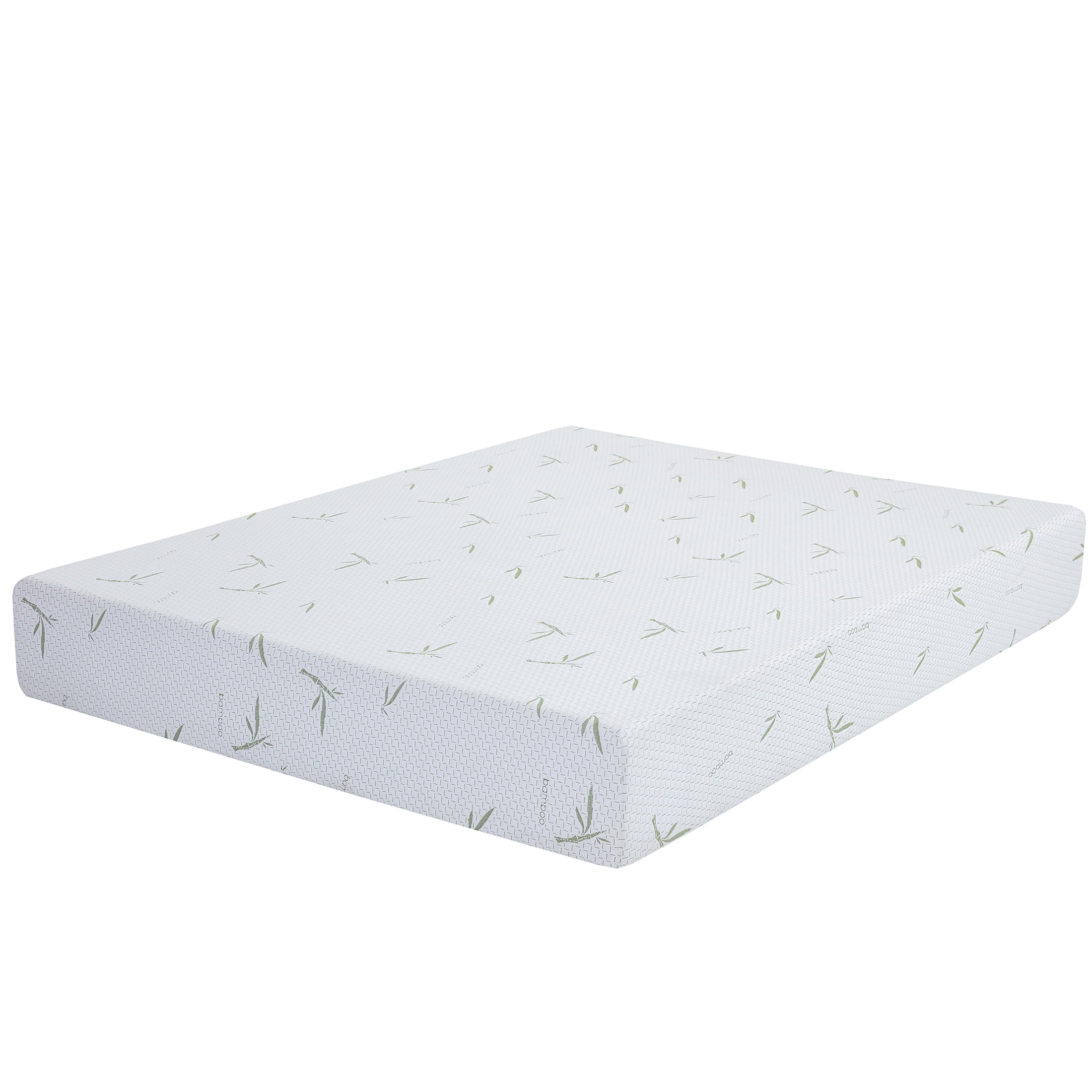 PORKISS 10 Inch Memory Foam California King Mattress Cooling Gel Bamboo Cover,84.0"L x 72.0"W x 10.0"H, White