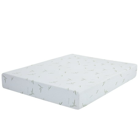 PORKISS 10 Inch Memory Foam California King Mattress Cooling Gel Bamboo Cover,84.0"L x 72.0"W x 10.0"H, White