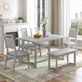 PORKISS Dining Table Set for 6, Farmhouse Dining Table Set with 4 ...