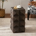 thumbnail image 1 of PORKISS End Table with Three-dimensional Embossed Pattern, Square Side Table, Coffee Table for Small Spaces Nightstand Living Room, without Assembly, Brown, 1 of 10