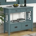 thumbnail image 1 of PORKISS Farmhouse Solid Wood Console Table, Entryway Table Hallway Table with 4 Drawers 1 Storage Shelf, Sofa Table for Living Room, Foyer, Blue, 1 of 13