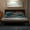 thumbnail image 1 of PORKISS Full Size Platform Bed Frame with Headboard, Wood Platform Bed with Slat Support, Espresso, 1 of 8