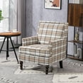 thumbnail image 1 of PORKISS Mid-Century Accent Chair, Modern Arm Chair Linen Fabric Upholstered Comfy Reading Accent Chair with Solid Wood Frame for Living Room Bedroom Sunroom, Coffee, 1 of 10