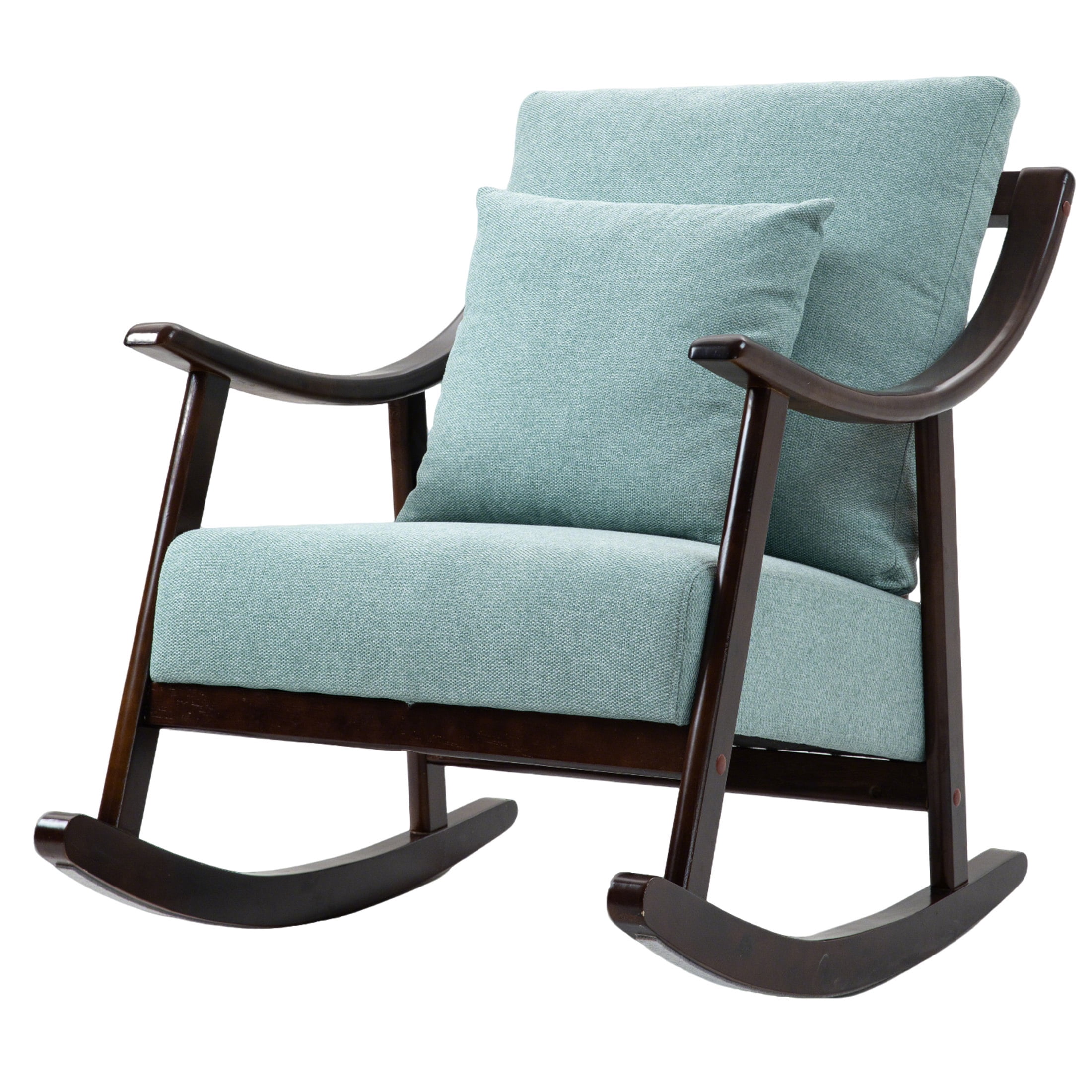 Accent Rocking Chair Small PORKISS Rocking Chair with Teddy Fabric, Accent Rocker Chair with High ...