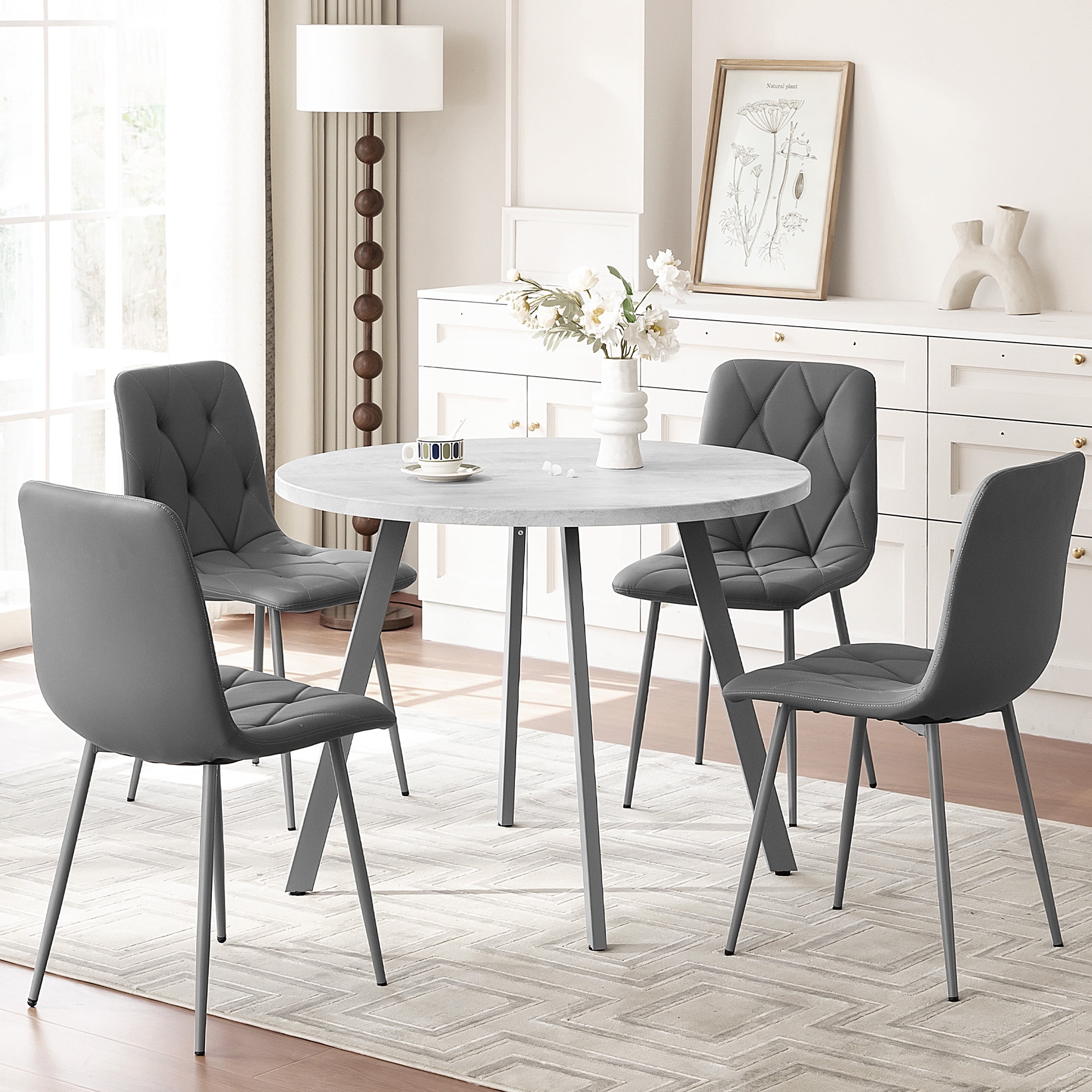 Kitchen Table With Grey Round Dining Table Set Modern Round Dining