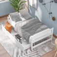 thumbnail image 1 of PORKISS Twin Bed Frame with 2 Storage Drawers, White Twin Size Platform Bed with Wood Slat Support, No Box Spring Needed, Wood Bed Frame for Kids, Teens, Guest Room, 1 of 9