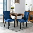 thumbnail image 1 of PORKISS Upholstered Dining Chairs Set of 2, Armless Side Chairs with Backstitching Nailhead Trim and Solid Wood Legs, Modern Velvet High Back Chairs, Blue, 1 of 11