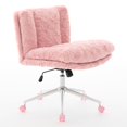 thumbnail image 1 of PORKISS Vanity Chair Makeup Chair, Home Office Chair, Ergonomic Desk Chair with Soft Faux Alpaca, Adjustable Swivel Task Computer Chair with Wheels, Pink, 1 of 10