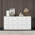 thumbnail image 1 of PORKISS White 9 Drawer Dresser, Wood Chest of Drawers with Wide Storage, Modern Storage Cabinet for Bedroom, Living Room, Hallway , Adults, 1 of 9