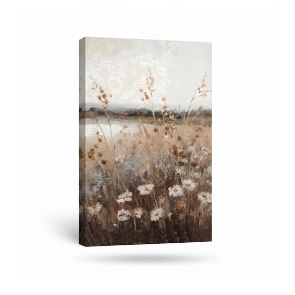 PORMIPONE Autumn Whisper Wall Art 12x16 inch Neutral Landscape Textured Canvas Painting for Living Room Decor