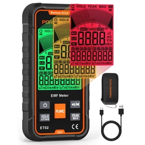 POROMETISTO 3-in-1 EMF Meter, 5G RF/EF/MF Radiation Detector with Backlit LCD, Sound & Light Alarm, Ghost Hunting Paranormal Detector for Home and Office