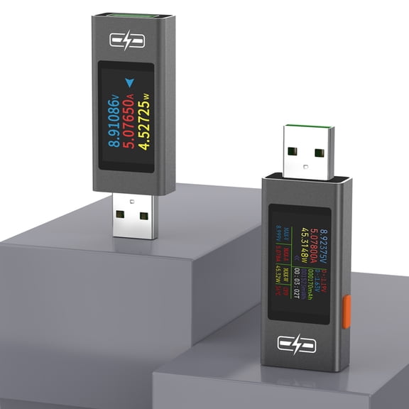 POROMETISTO UT01U USB Tester, Multi-Functional Power Meter with 1.06'' TFT Display, Voltage Current Power Capacity Detector for Phone Tablet Power Bank Charger, 4-30V 0-6.5A 0-195W