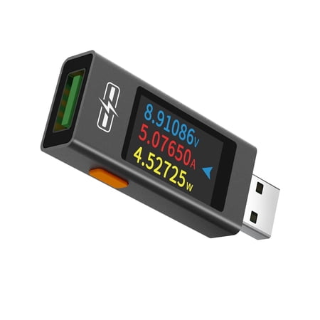 POROMETISTO UT01U USB Tester, Multi-Functional Power Meter with 1.06'' TFT Display, Voltage Current Power Capacity Detector for Phone Tablet Power Bank Charger, 4-30V 0-6.5A 0-195W
