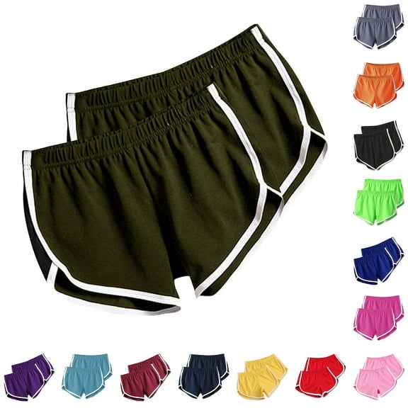 POROPL 2 Pack Women's Shorts Summer Casual Sports Yoga Shorts