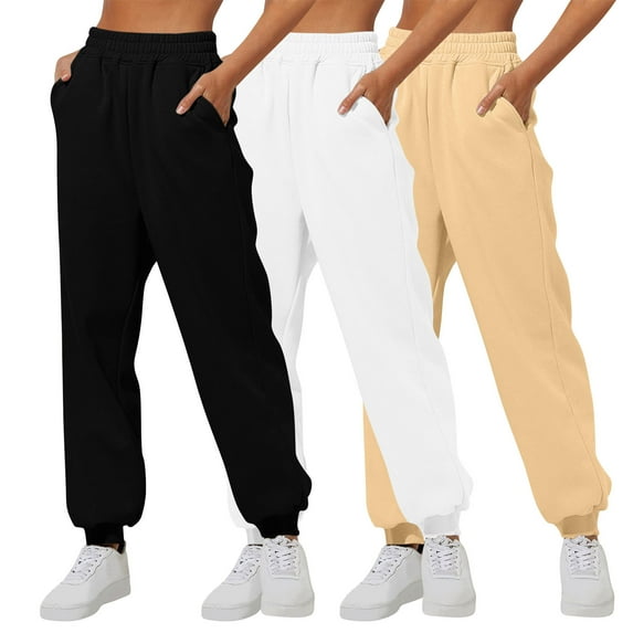 POROPL 3 Pack Womens Sweatpants Joggers Hiking Athletic Comfy Pants,Womens Sweatpants Size S-XXL