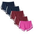 thumbnail image 1 of POROPL 5 Pack Womens Shorts Plus Size Summer Fashion Elastic Waist Casual Beach Sports Yoga Shorts, 1 of 2