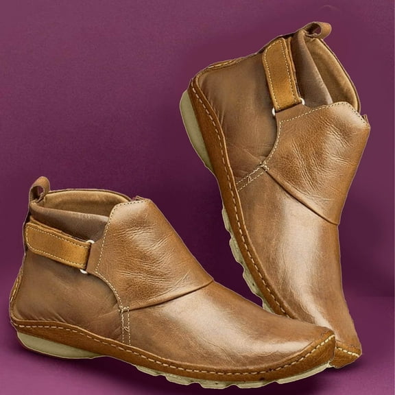 POROPL Ankle Boots for Women Flat Ankle Boots Womens Shoes Waterproof Boots for Women Plus Size Ladies Warm