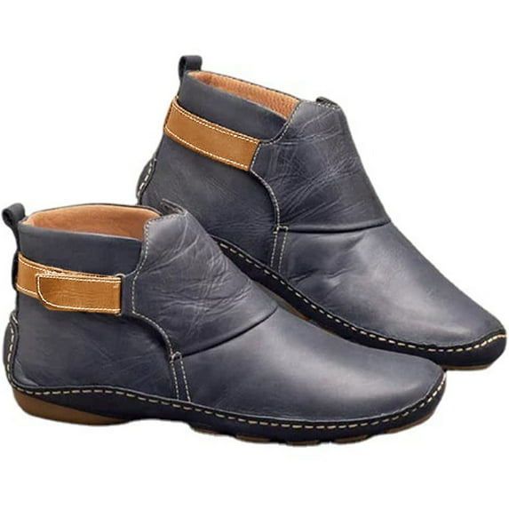 POROPL Ankle Boots for Women Flat Ankle Boots Womens Shoes Waterproof Boots for Women Plus Size Ladies Warm Shoes