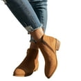 thumbnail image 1 of POROPL Ankle Boots for Women Low Heel Side Zip Up Shoes,Womens Boots Size 9.5, 1 of 6