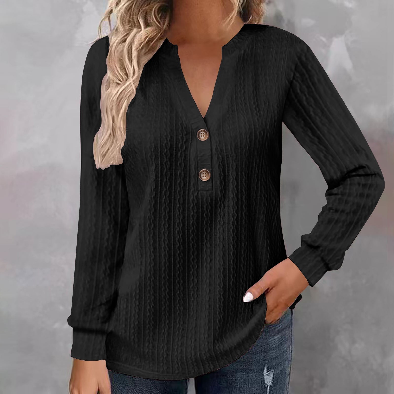 POROPL Black Going Out Tops For Women Summer 2024 Plus Size Long Sleeve ...