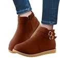 thumbnail image 1 of POROPL Boots for Women Ankle Chunky Flat Shoes,Boots for Women Size 7, 1 of 4
